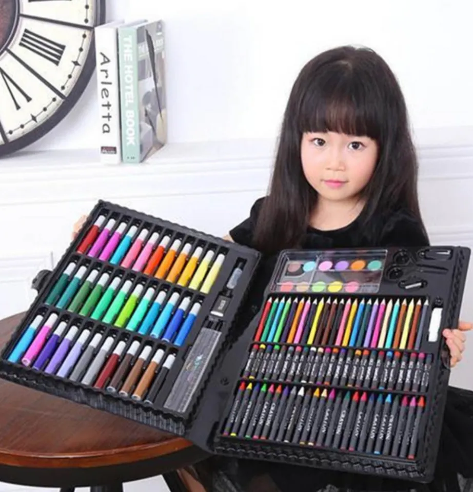 KIDDYCOLOR 150-Pieces Deluxe Art Set for Kids, Drawing Art Supplies in a  Plastic Case, Great Gift for Kids Christmas New Year