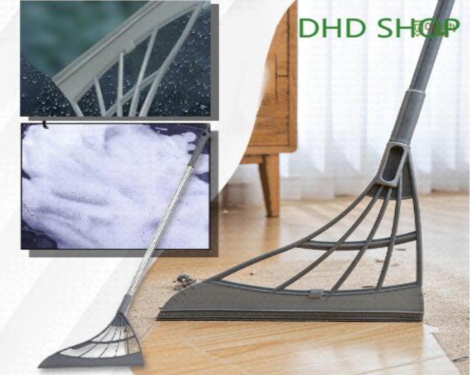 Adjustable Floor Dust Hair Sweeper Sponge Sweeping Broom Home Cleaning Tool 