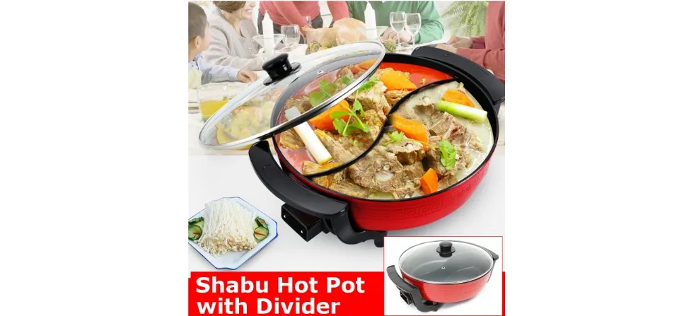 Mandarin Duck Pot, Double Hot Pot, Chinese Fondue, 6l Large Capacity  Household Non-stick Multifunctional Electric Hot Pot, Red.need To Match The  Adapt
