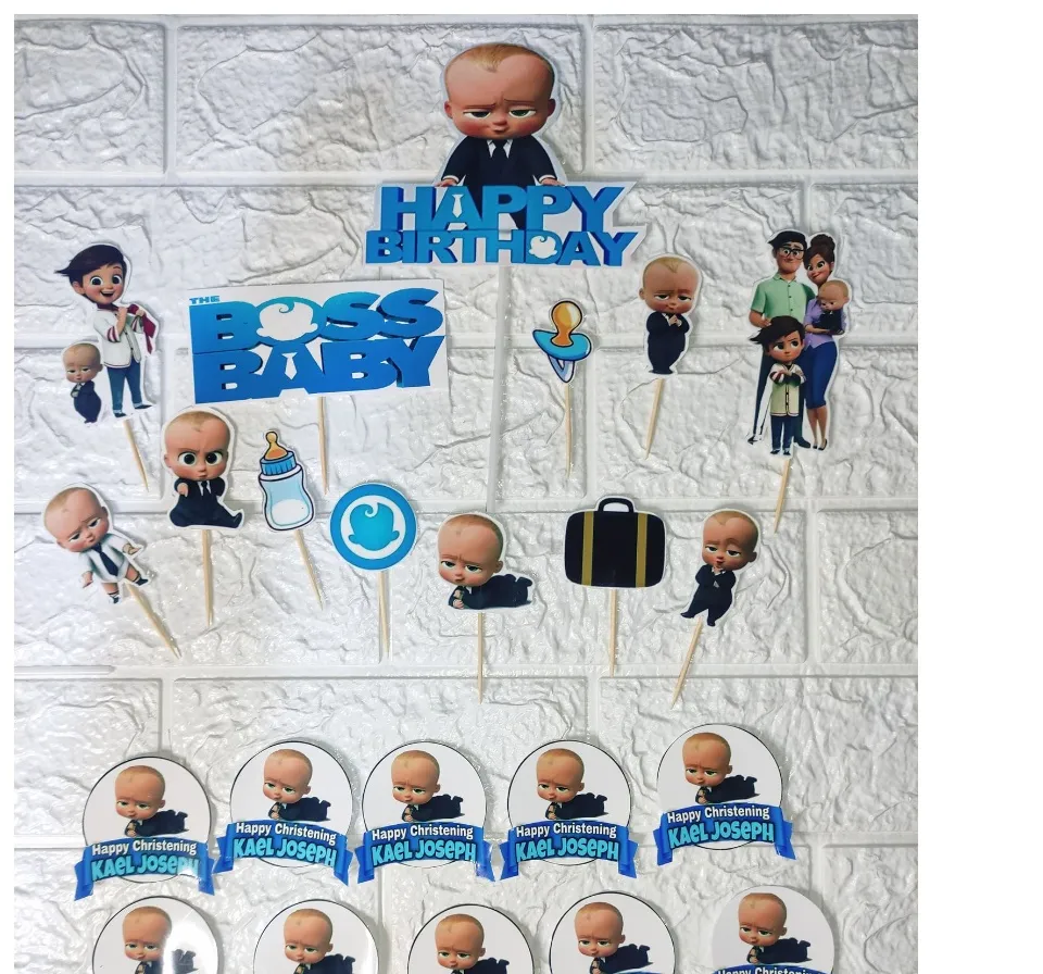 BOSS BABY edible cake/cupcake toppers -Icing or Wafer Paper | eBay