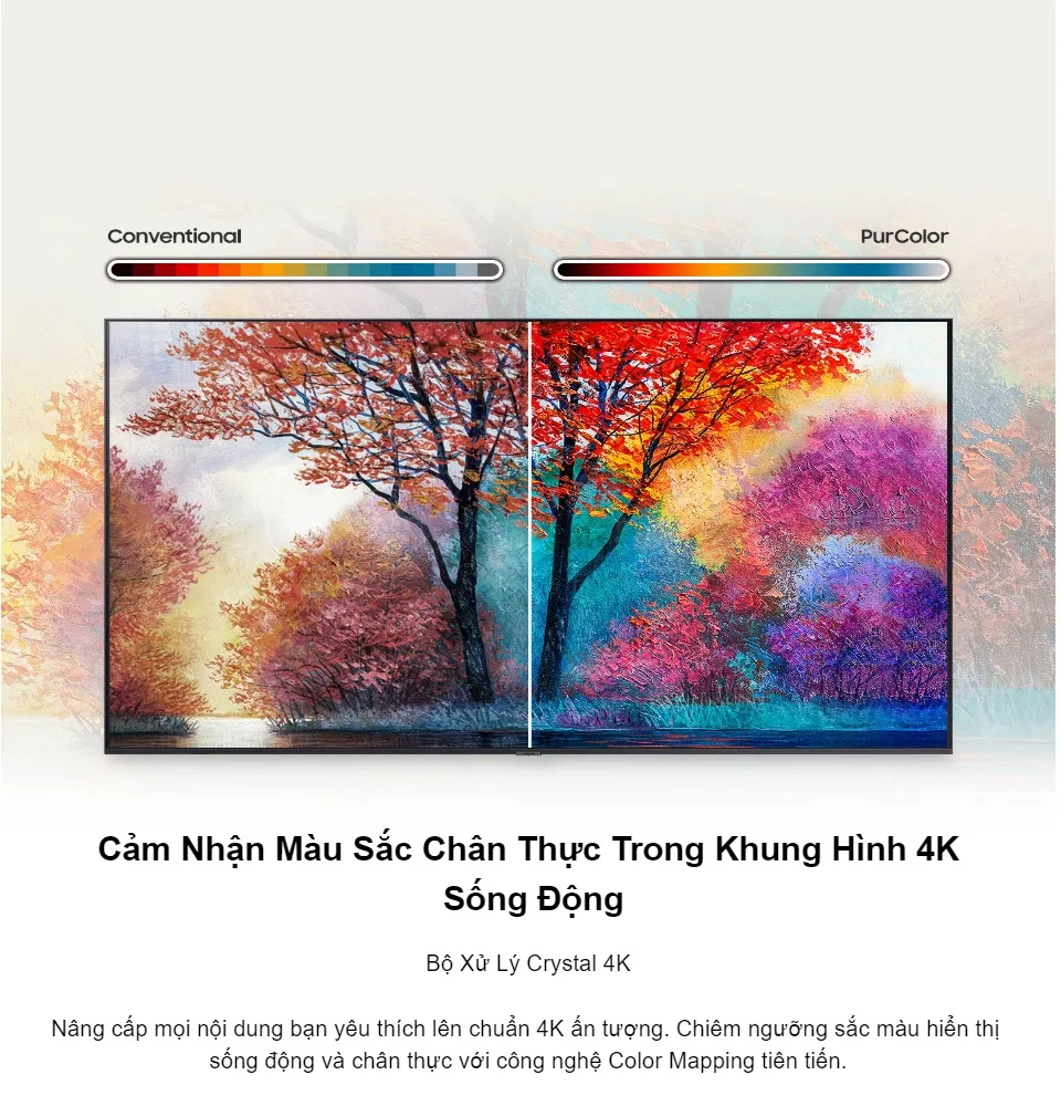 Tivi Samsung 4K: Cùng trải nghiệm những bộ phim yêu thích với chất lượng hình ảnh tuyệt vời cùng Tivi Samsung 4K. Với độ phân giải cao và màu sắc chân thật, bạn sẽ thực sự được \