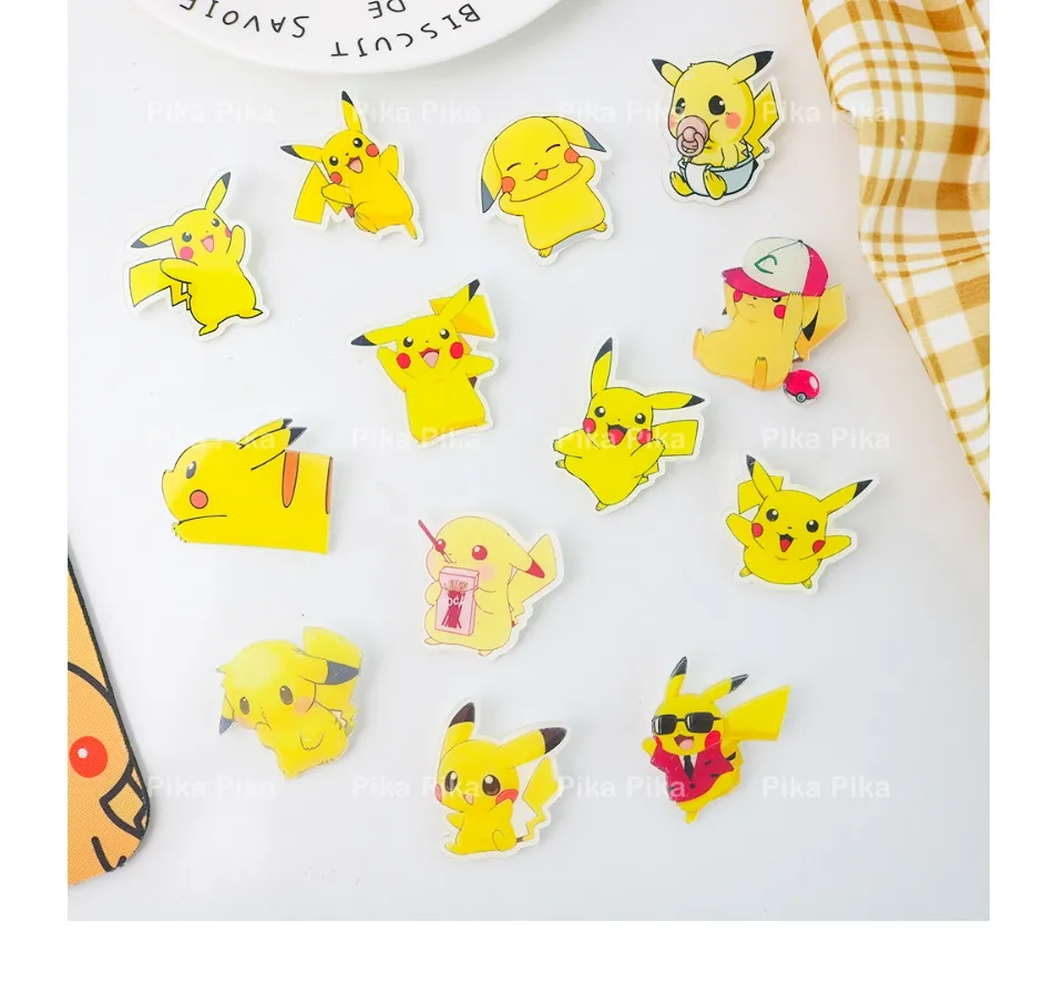 Set 50 Miếng Dán Hoạt Hình Pikachu Sticker Cute Dễ Thương Chống Thấm Nước  Trang Trí Mũ Bảo Hiểm Ván Trượt Laptop Sổ