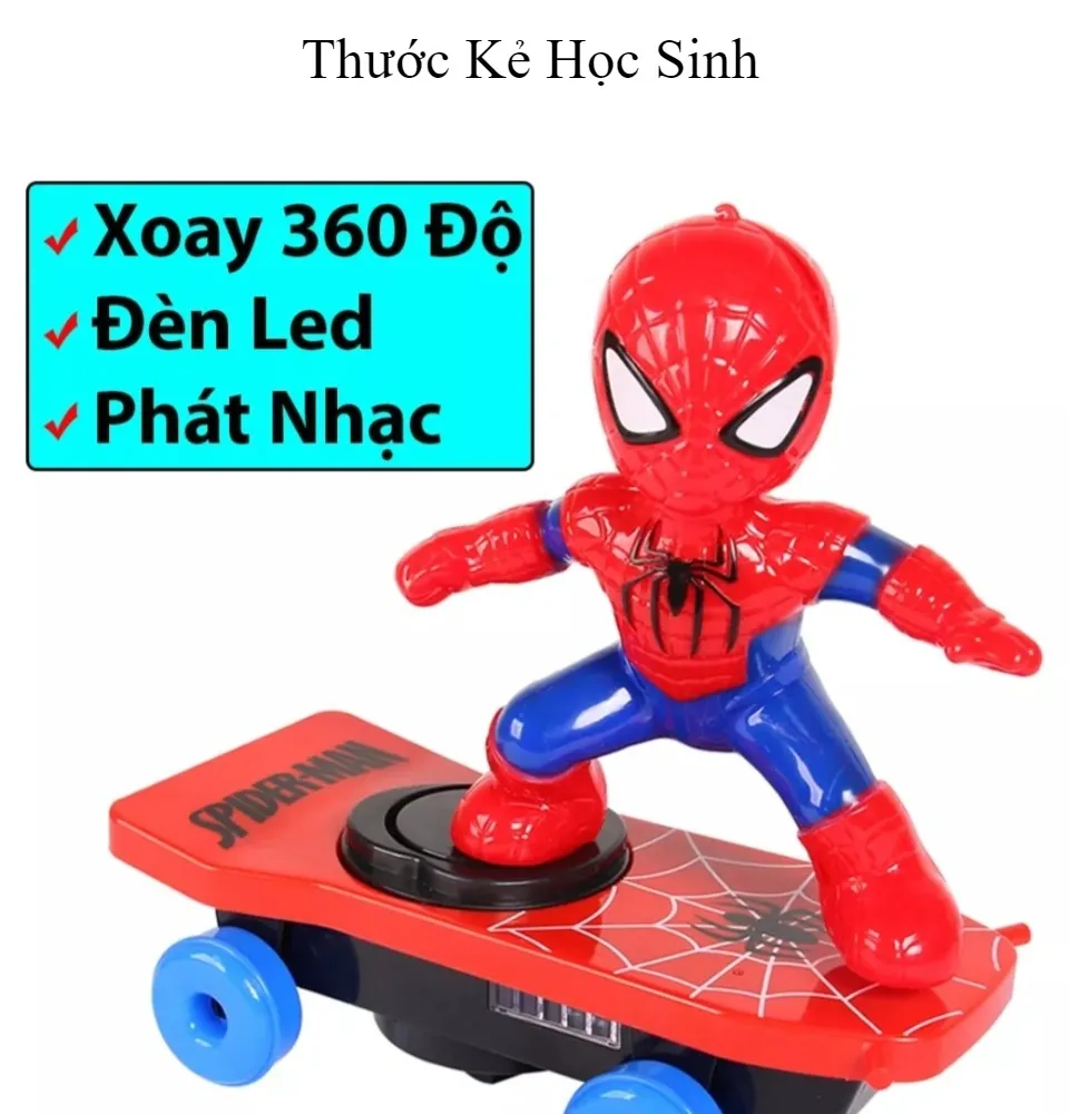 Đồ Chơi Siêu Nhân Người Nhện Spider Man Đi Xe Trượt Ván Có Nhạc Và Đèn Cho  Bé( Sử Dụng Pin) | Lazada.Vn