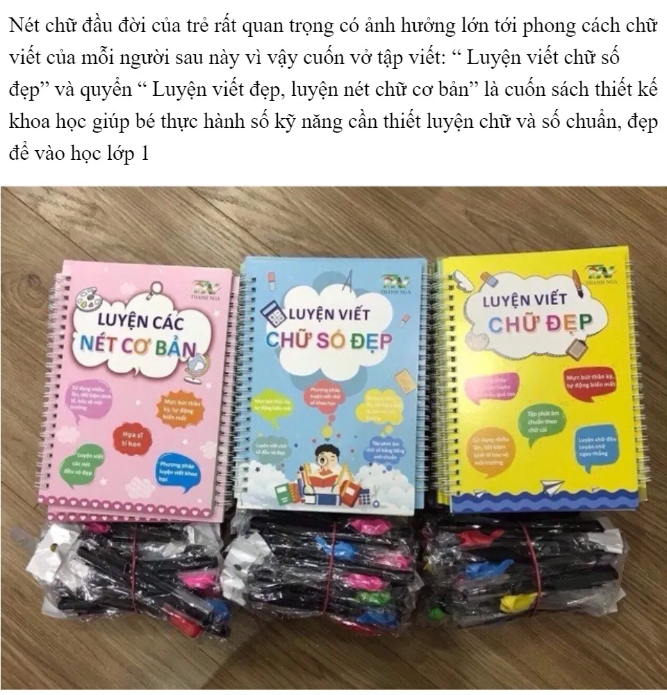 Vỡ tập viết chữ đẹp, Set 3 sách luyện viết chữ đẹp Tiếng Việt ...