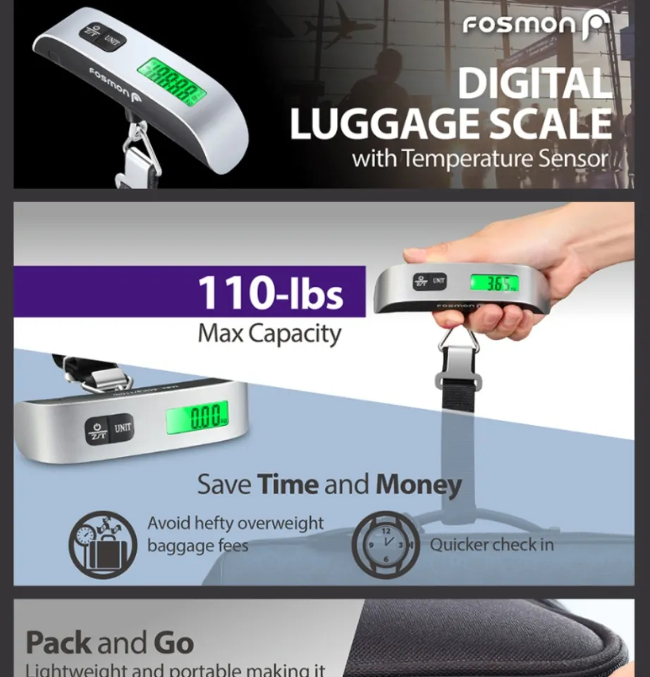 Digital Luggage Scale with Temperature Sensor - Fosmon