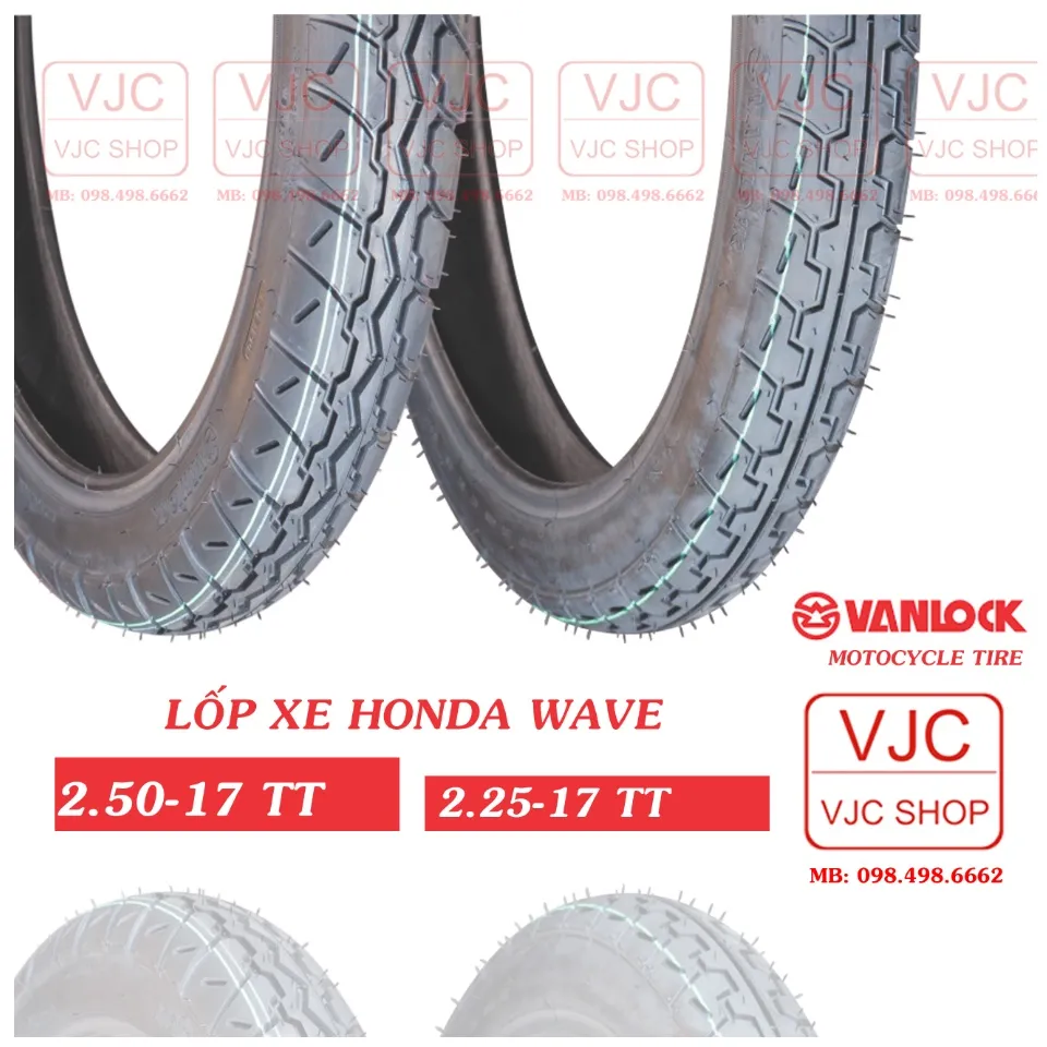 Vanlock - Lốp xe máy dùng cho Wave ZX / Wave Alpha (Loại dùng săm) cỡ  2.25-17 TT cỡ 2.50-17 TT lốp bền bỉ lốp bám đường tốt | Lazada.vn