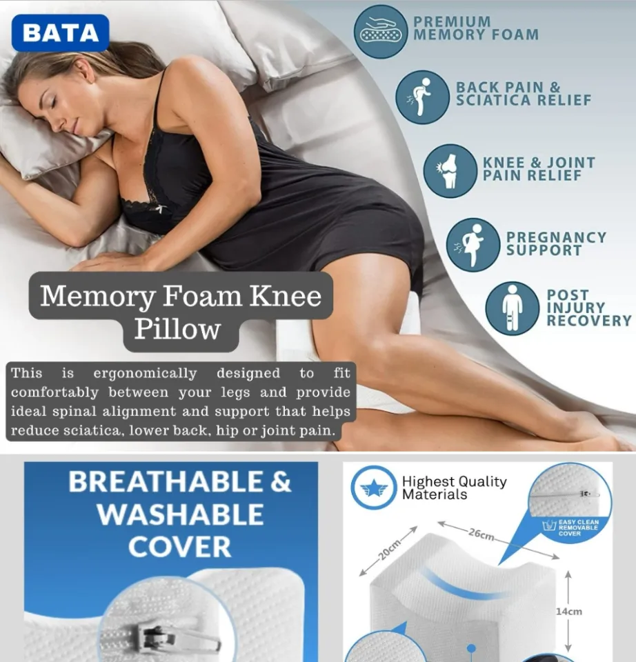  ComfiLife Orthopedic Knee and Leg Pillow for Side Sleepers  Sleeping - 100% Memory Foam for Back Pain, Hip Pain Relief : Home & Kitchen