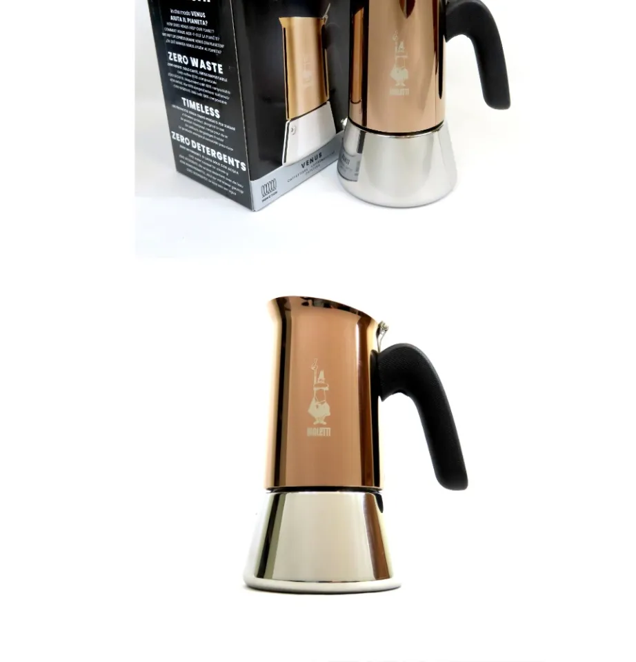 Bialetti Venus 6 Cup Stovetop Espresso Maker. Copper