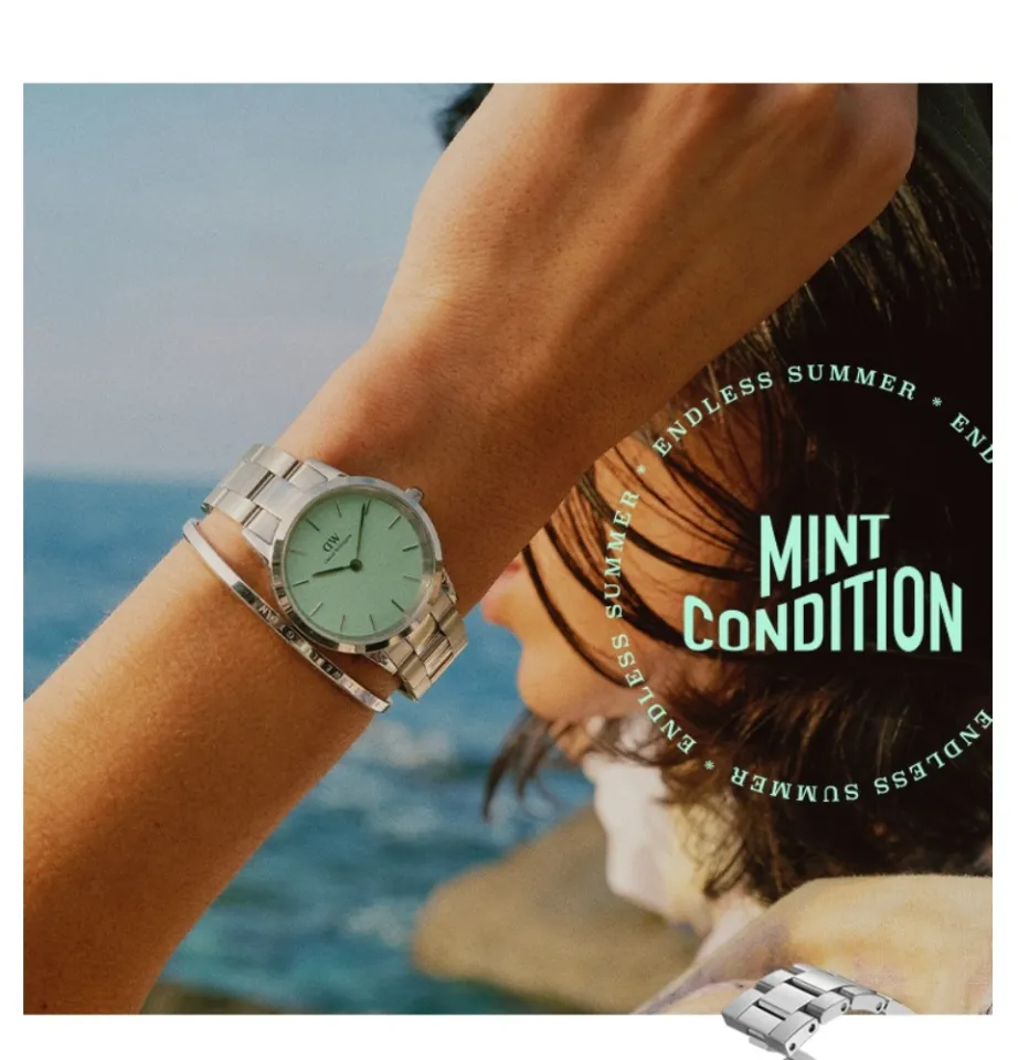 Daniel Wellington Iconic Link Mint 28/32/36mm Silver Pastel Green