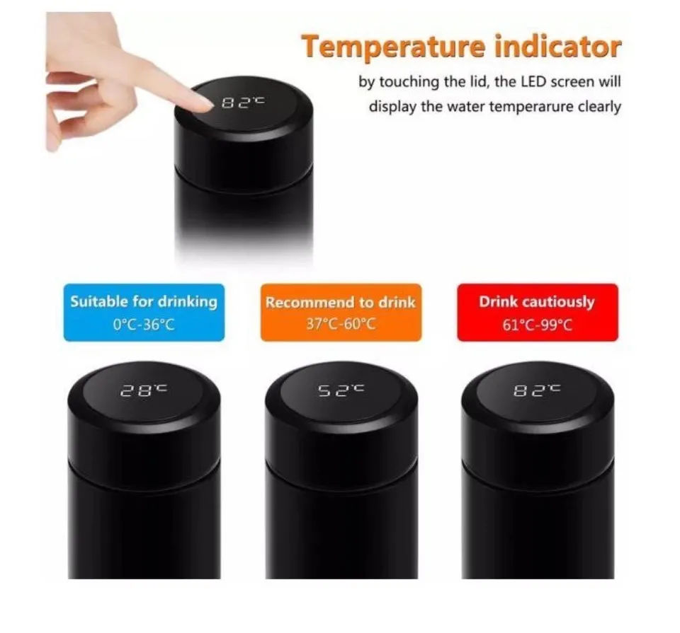 LV 11 Thermal Tumbler LED Touch Display Temperature Stainless