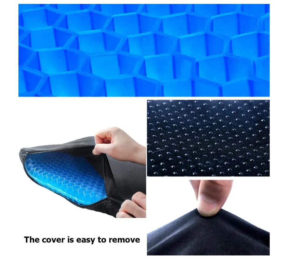 Gel Seat Cushion,1.65inch Double Thick Egg Seat Cushion,Non-Slip Cover,Help  in Relieving Back Pain & Sciatica Pain,Seat Cushion for The  Car,Office,Wheelchair&Chair.Breathable Design,Durable,Portable 