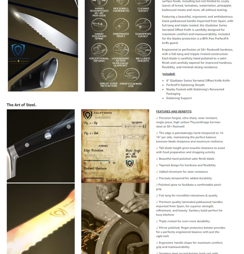 8 Serrated Bread & Deli Knife, Gladiator Series