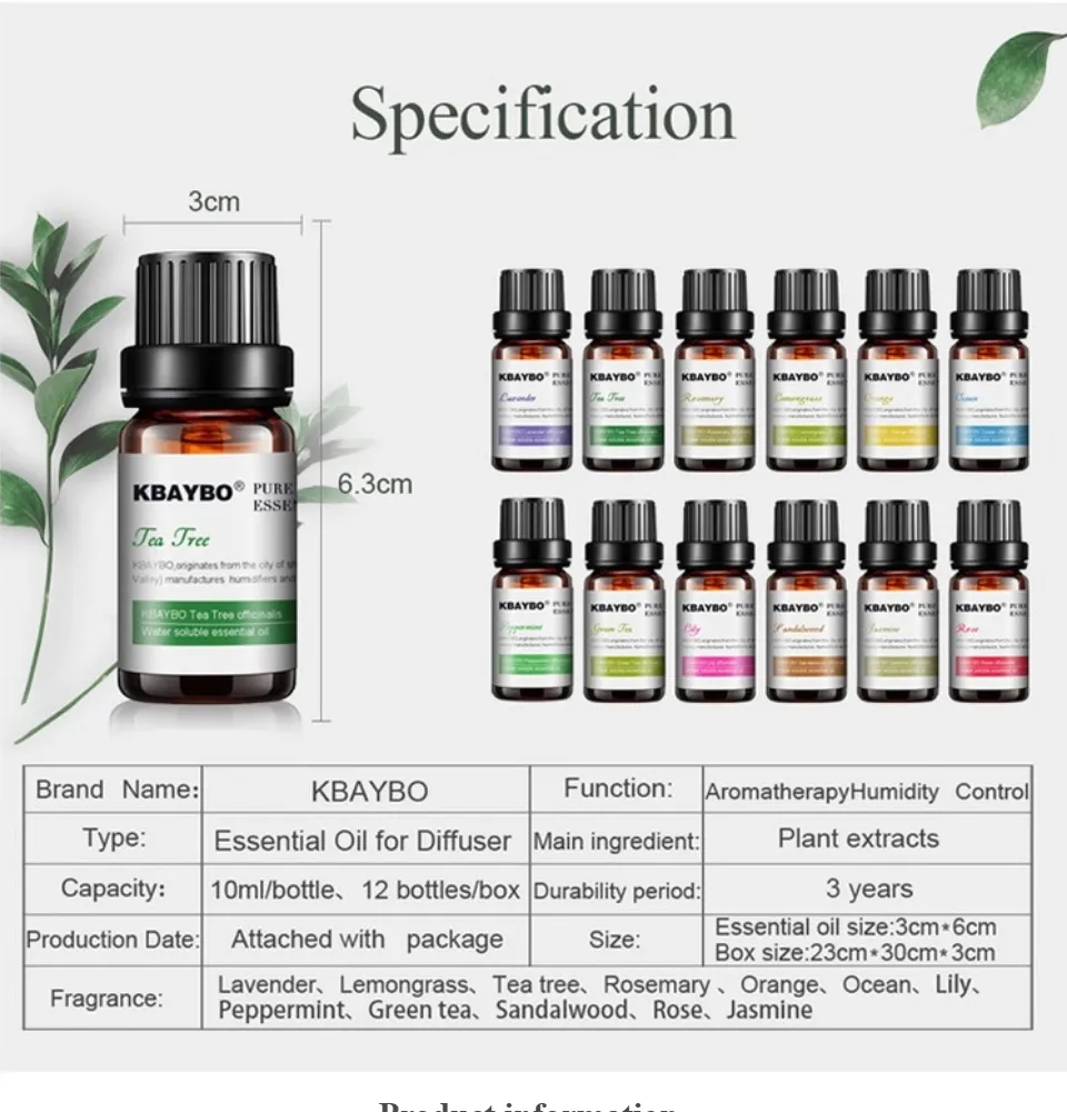 Hộp 12 Lọ Tinh Dầu Thơm Phòng Xe Hơi Kbaybo - Essential Oils - Dung Tích 10Ml | Lazada.Vn