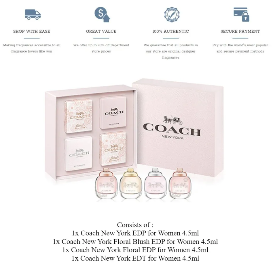 Coach New York 4 Pcs Miniature Gift Set for Women (4.5ml) GiftSet