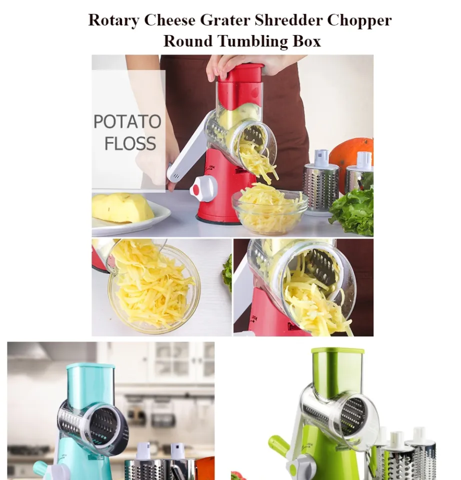  Rotary Cheese Grater Shredder Chopper Round Tumbling