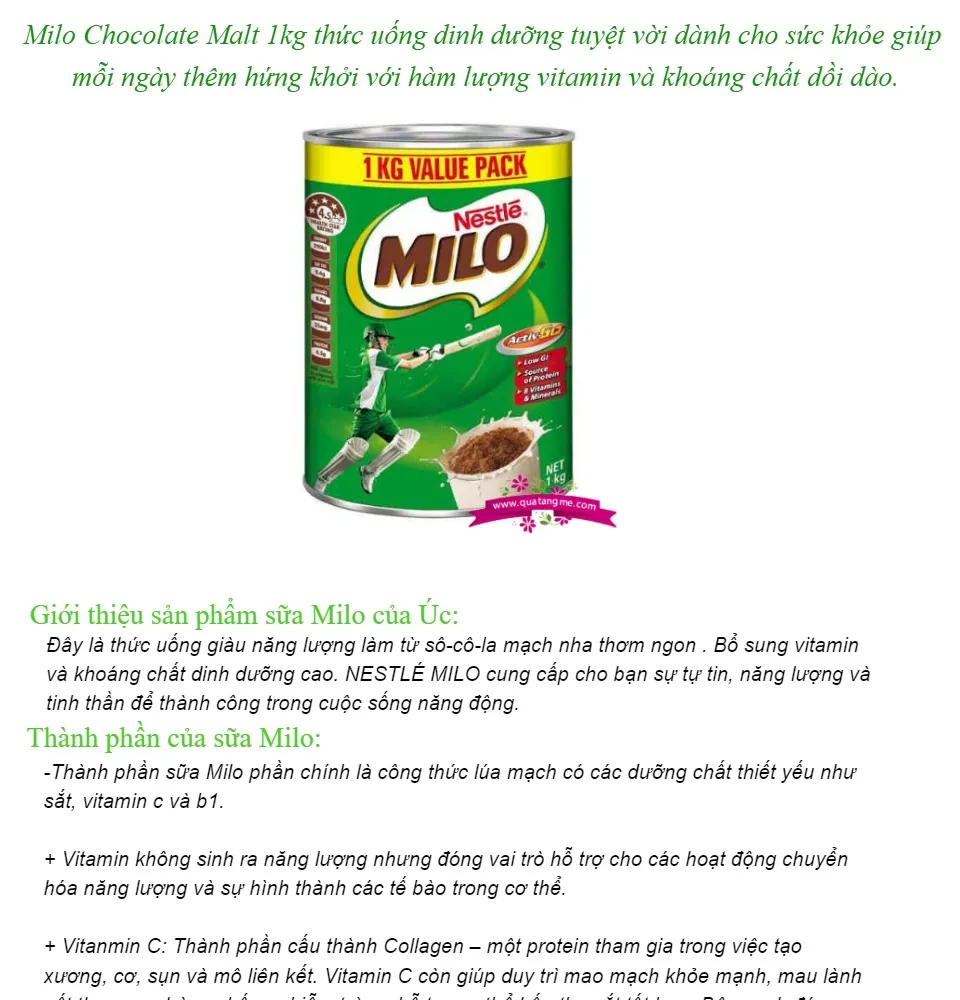 Sữa uống Milo nắp vặn 210ml