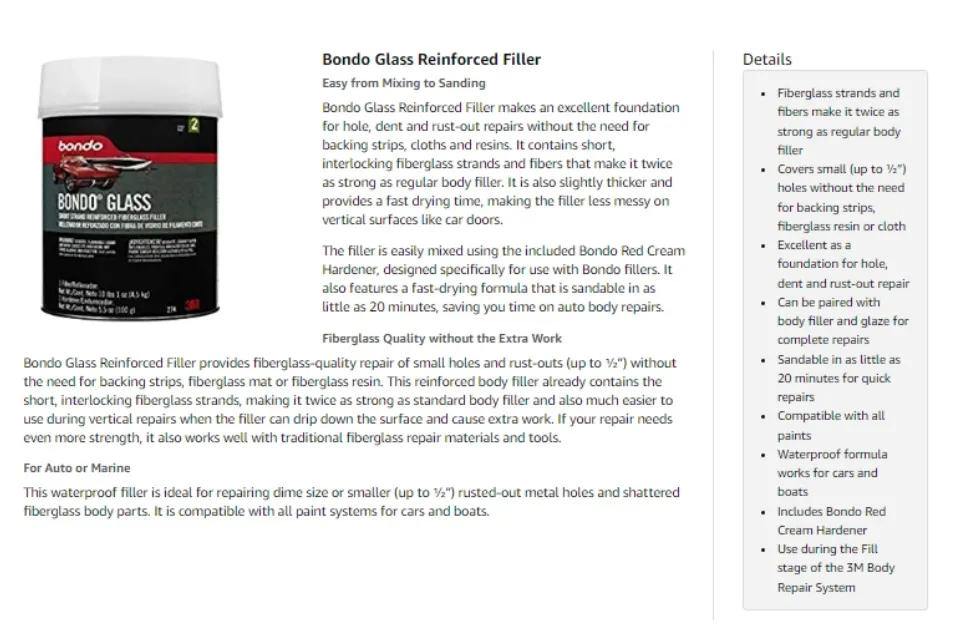 Bondo® Glass Reinforced Filler