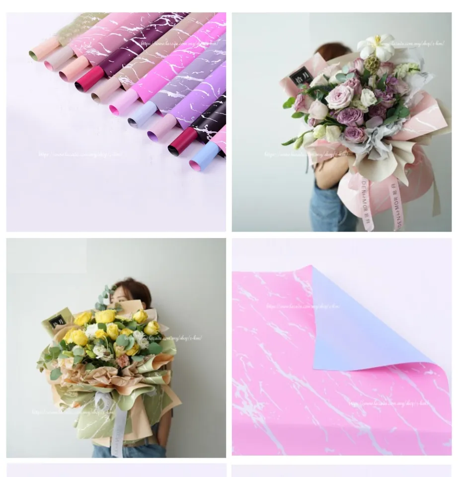 Marble Waterproof Flower Wrapping Paper