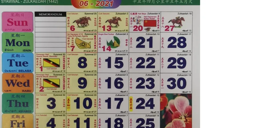 2021 zulkaedah Kalendar Islam
