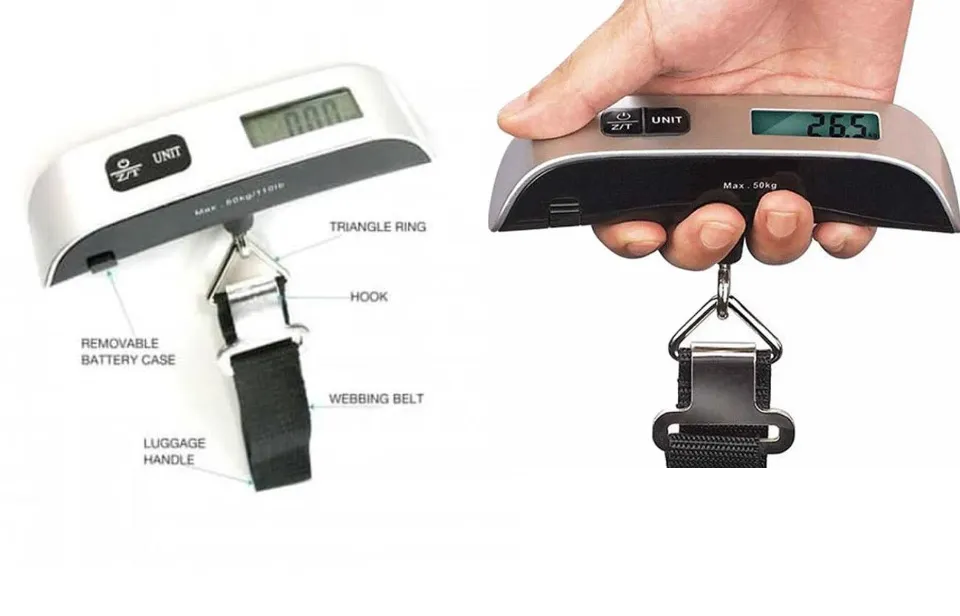 Luggage Scale, Portable Digital Hanging Baggage Scale For Travel, Suitcase  Weight Scale , 50kgsilver