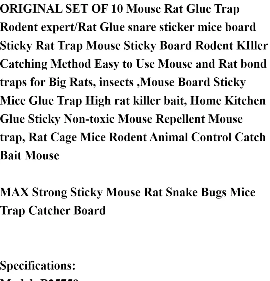 Carlendan Mice Killer Traps Board Mouse Glue Max Strong Sticky Mouse Rat  Glue Snare Rodent Trap catch Mouse DIY