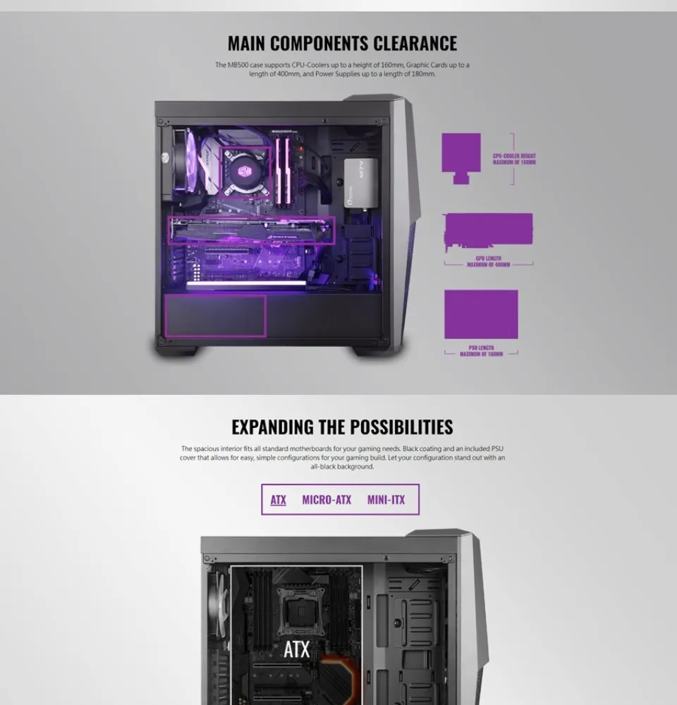 Cooler Master CS7329 MB500 MCB-B500D-KGNN-S00 MasterBox ミドルタワー型PCケース 最安値挑戦！  MasterBox