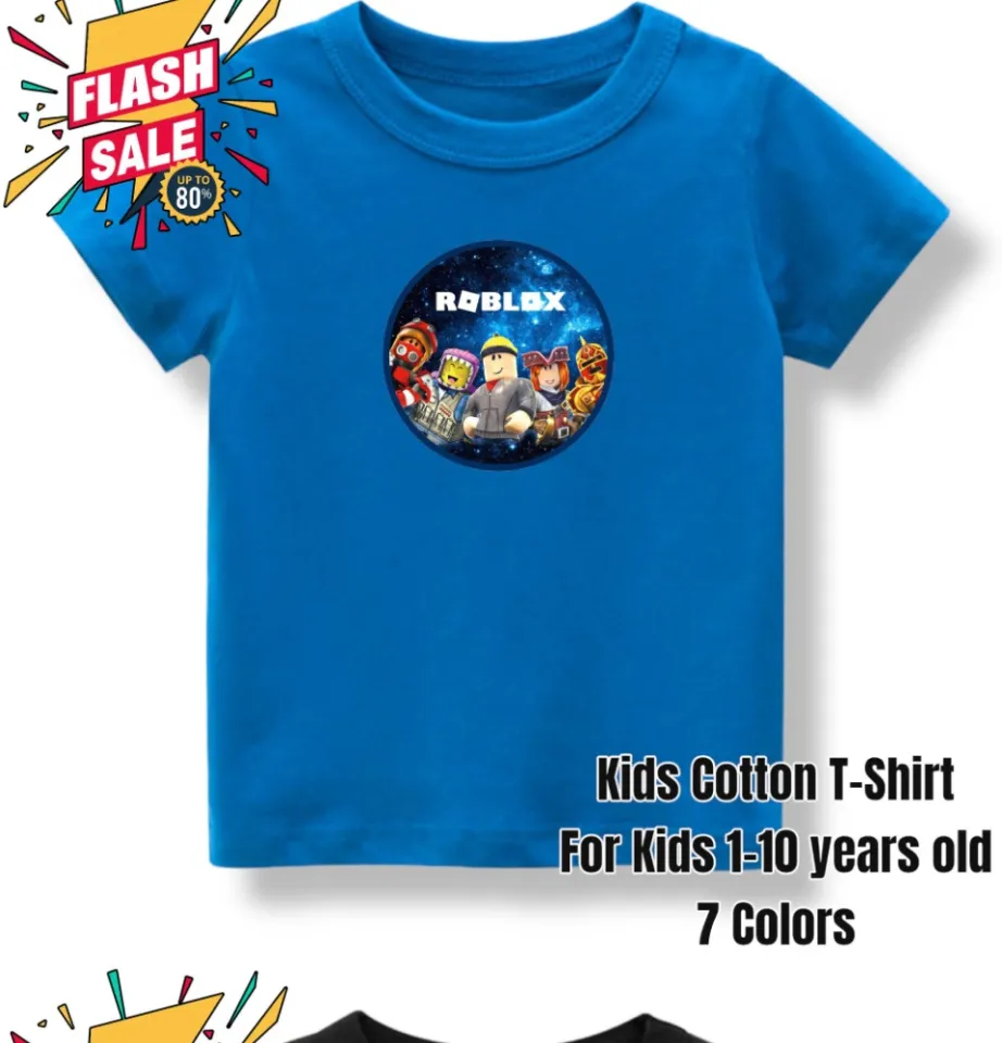 Summer T-shirt for Boys Cartoon ROBLOX Print T Shirt Kids Tops Tees Short  Sleeves Cartoon Baby Clothes 1-10 Years