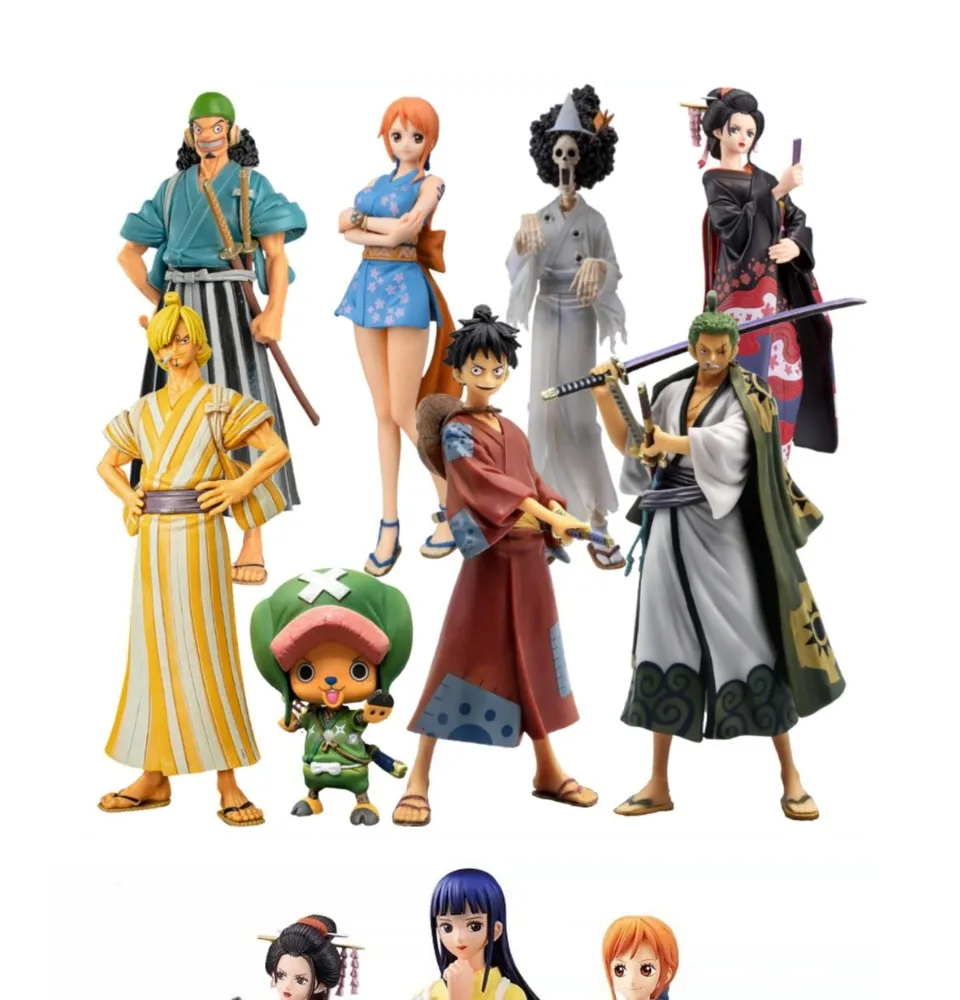 Không chỉ có bộ tứ Luffy Zoro Sanji, mô hình One Piece còn bao gồm cả những nhân vật khác như Nami, Robin, Chopper, Usopp và Brook. Xem hình ảnh của họ sẽ giúp bạn tìm hiểu thêm về những câu chuyện đầy kỳ thú trong One Piece.
