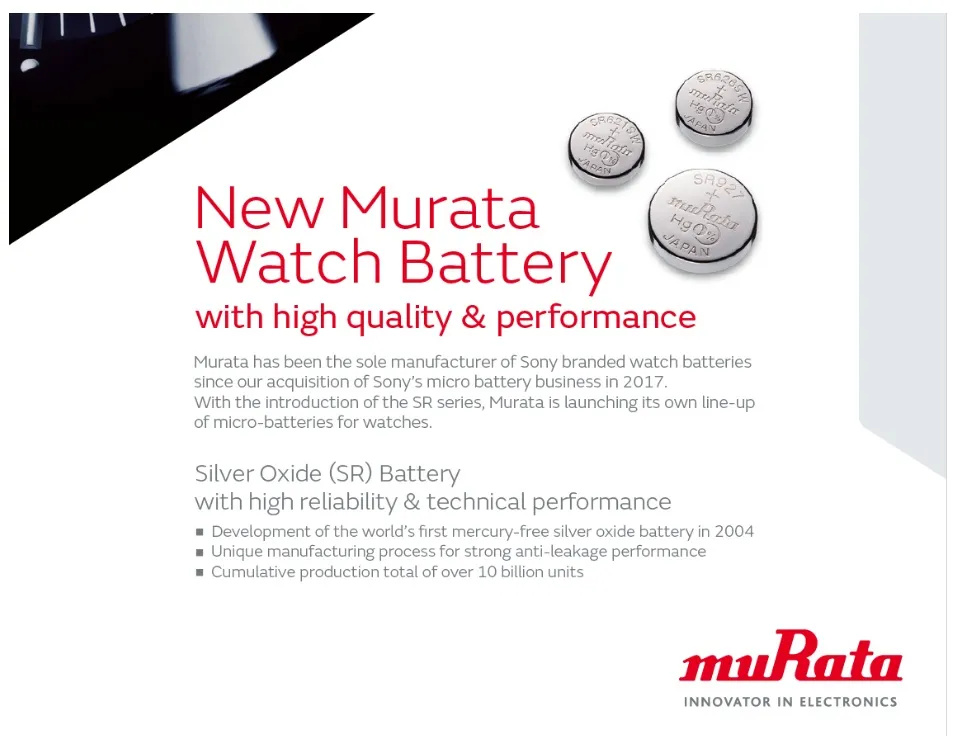 Watch Battery Murata CR1616