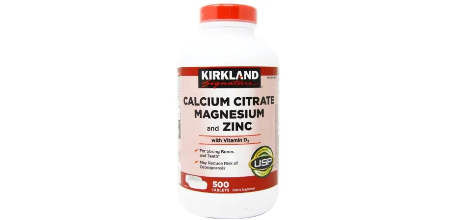 Kirkland Signature Calcium Citrate Magnesium and Zinc - 500 Tablets 