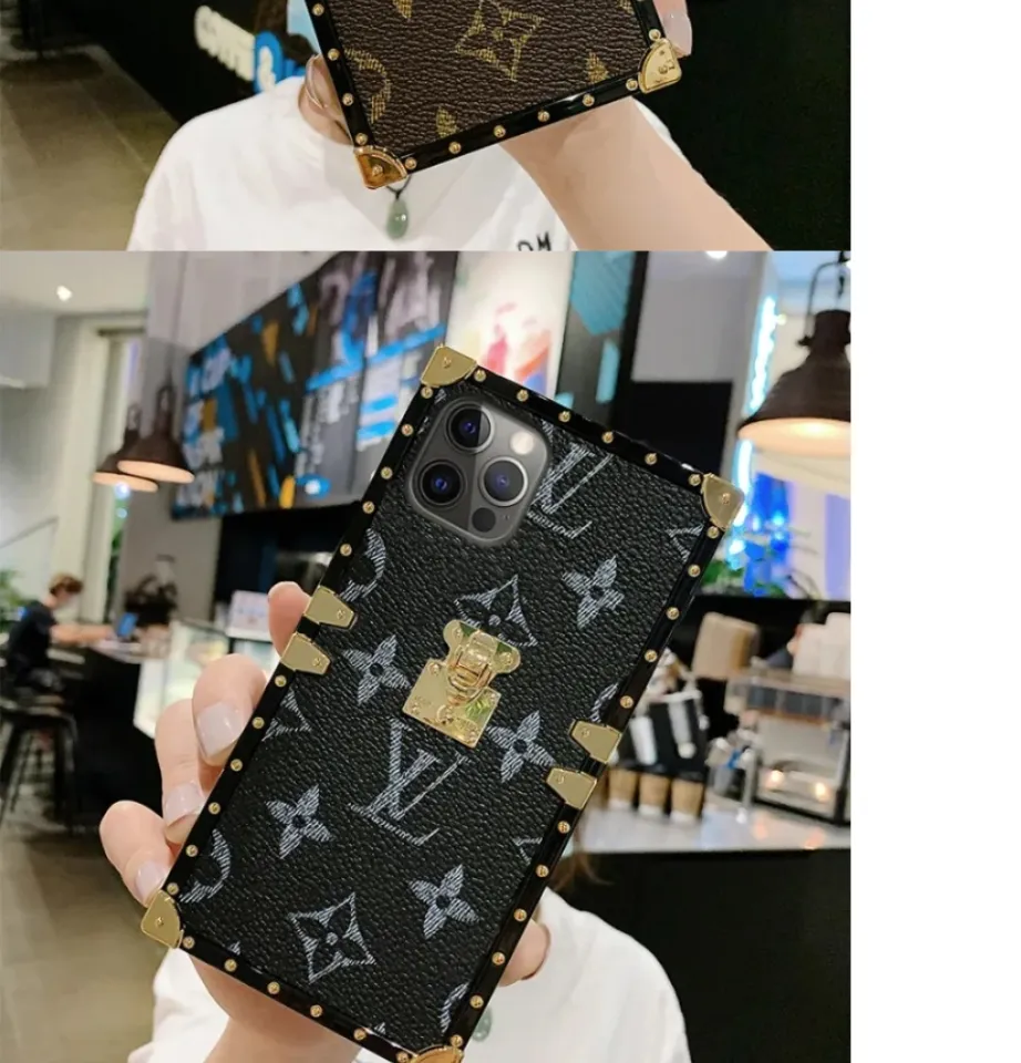 For IPhone 14, 13, 12, 11 Pro Max Mini XS XR X 8, 7, 6, 6S Plus+SE Phone  Case Luxury LV YSL Square Phone Case, Straight Edge Full Protection,  Shockproof