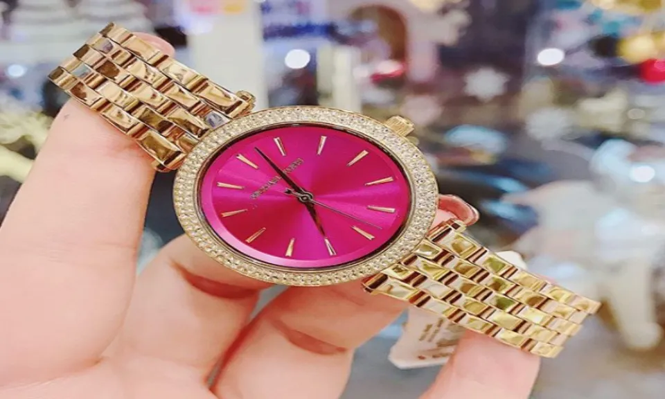 Michael Kors Mini Darci Fuchsia Dial Gold-to ne Women's Watch