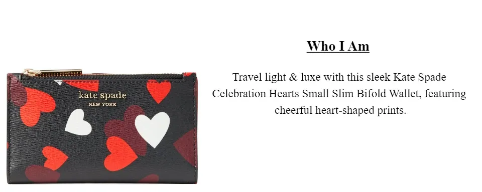 Spencer Hearts Small Slim Bifold Wallet