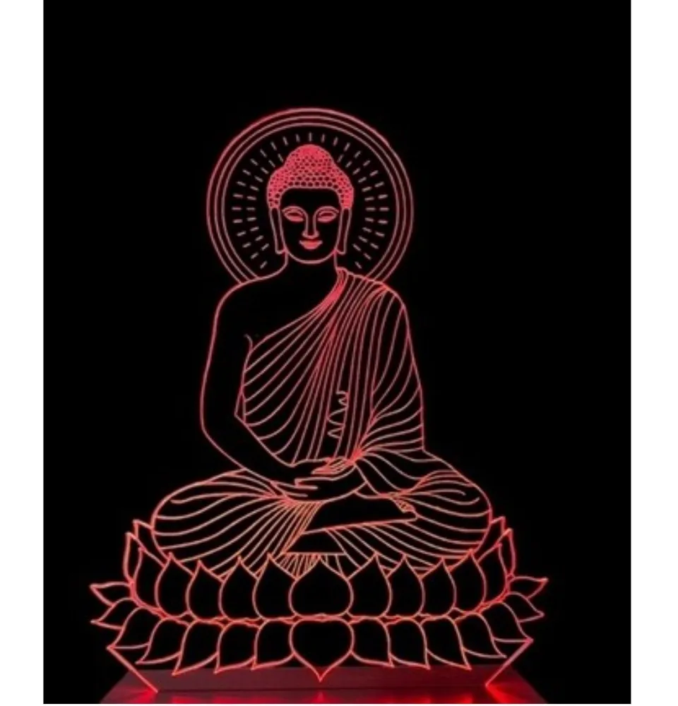 Đèn led 3D khắc hình tượng Phật Thích Ca trang trí gian phòng ...