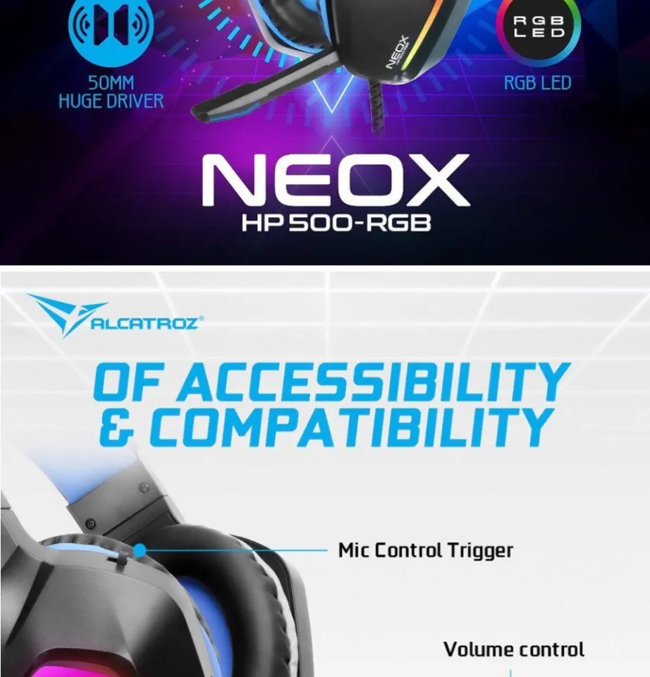 ALCATROZ NEOX HP500 RGB OVER EAR HEADSET [SBN:No NILAI:Yes MELAKA