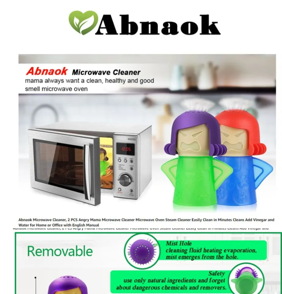 Abnaok Microwave Cleaner, Angry Mama Microwave Cleaner Microwave Oven Steam  Cleaner Easily Clean in Minutes Cleans Add Vinegar and Water for Home or