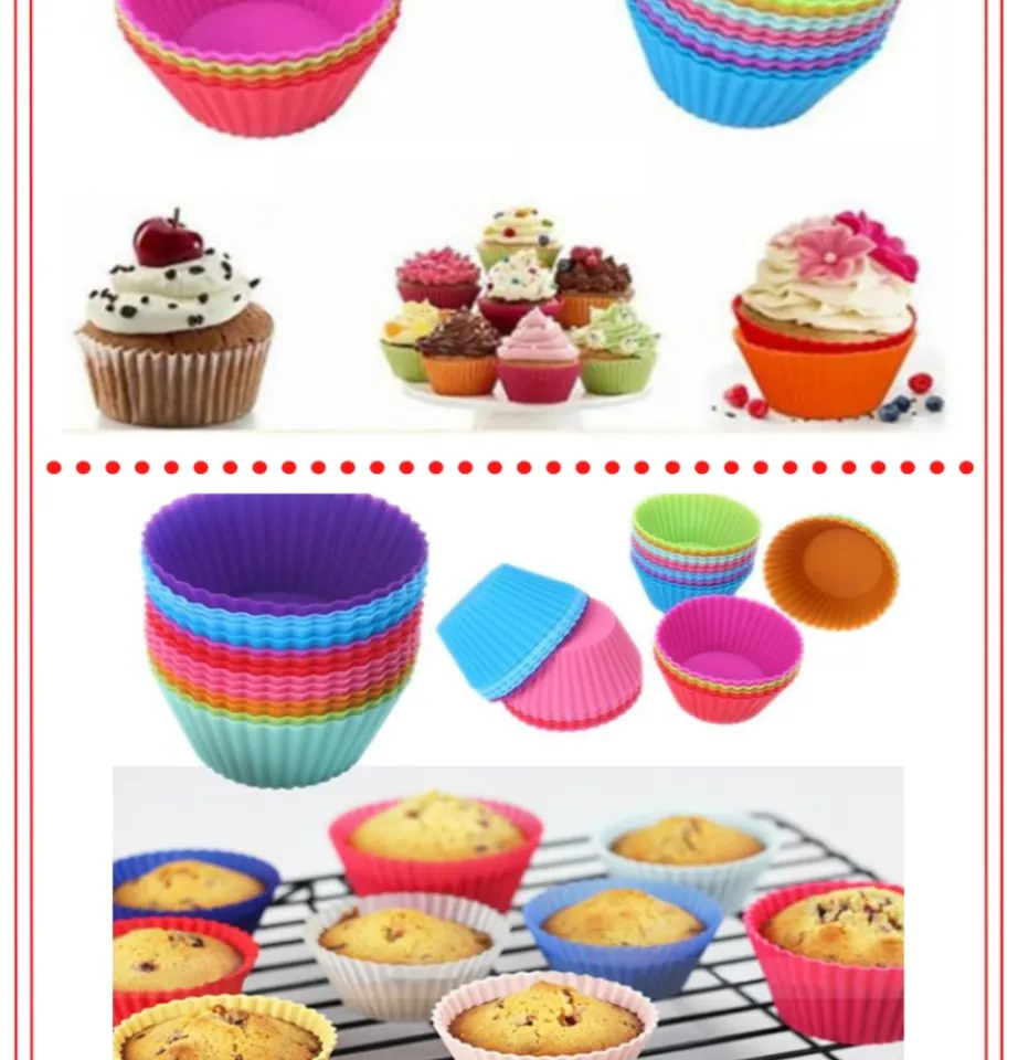 Kitcheniva Silicone Cupcake Liner Baking Cup Mold, 12 pcs - Foods Co.