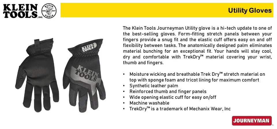 Klein Tools Journeyman Utility Gloves, Large 40206 Lazada PH