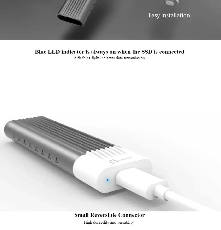 j5create  JEE256 USB-C™ to M.2 NVMe SSD Enclosure