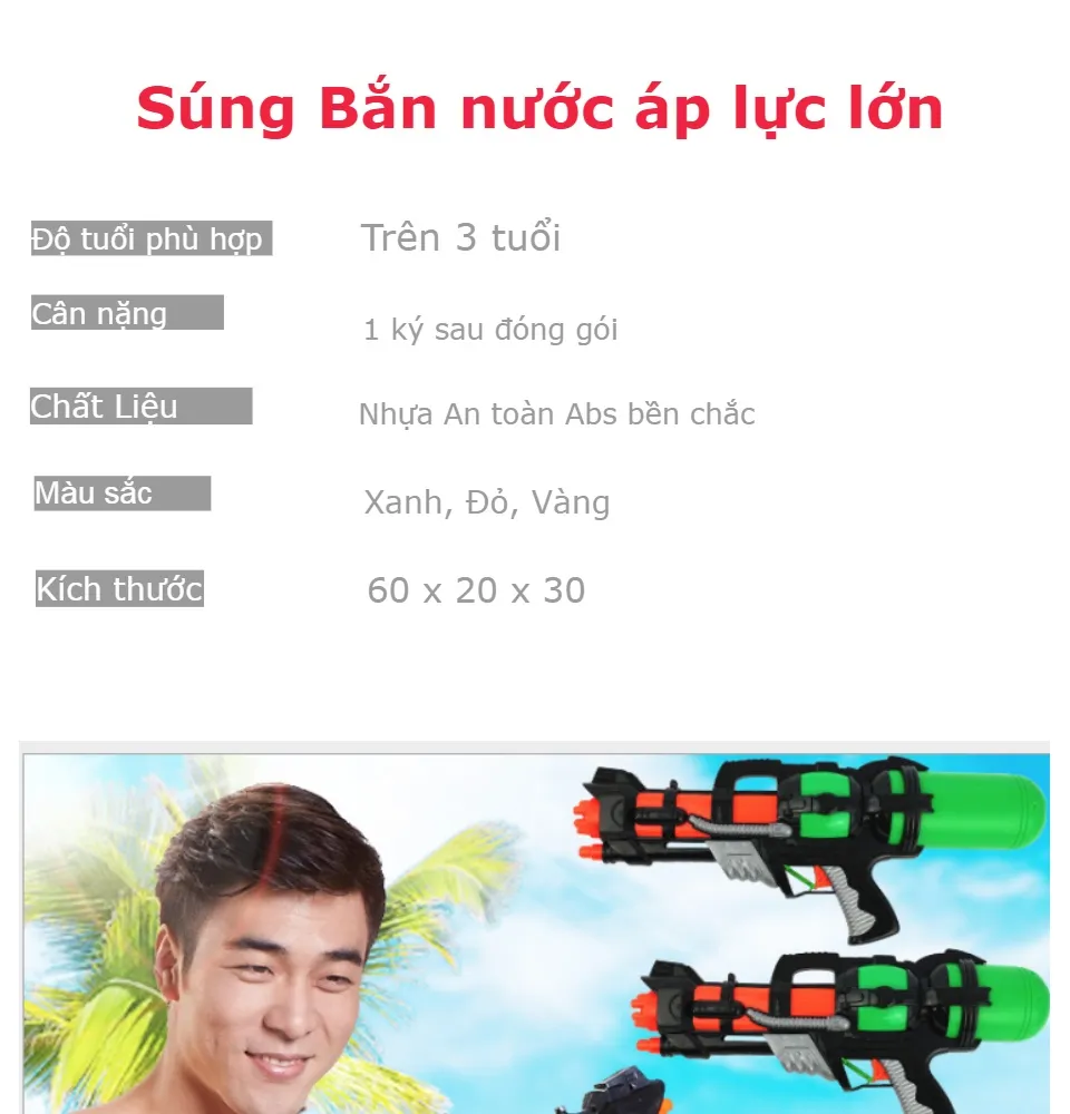 Đồ Chơi Bắn Nước 2 Nòng Cỡ Lớn, Súng Nước 2 Vòi Áp Lực Loại To Bắn Xa - Đồ  Chơi Trẻ Em Phun Nước An Toàn Cho Bé | Lazada.Vn