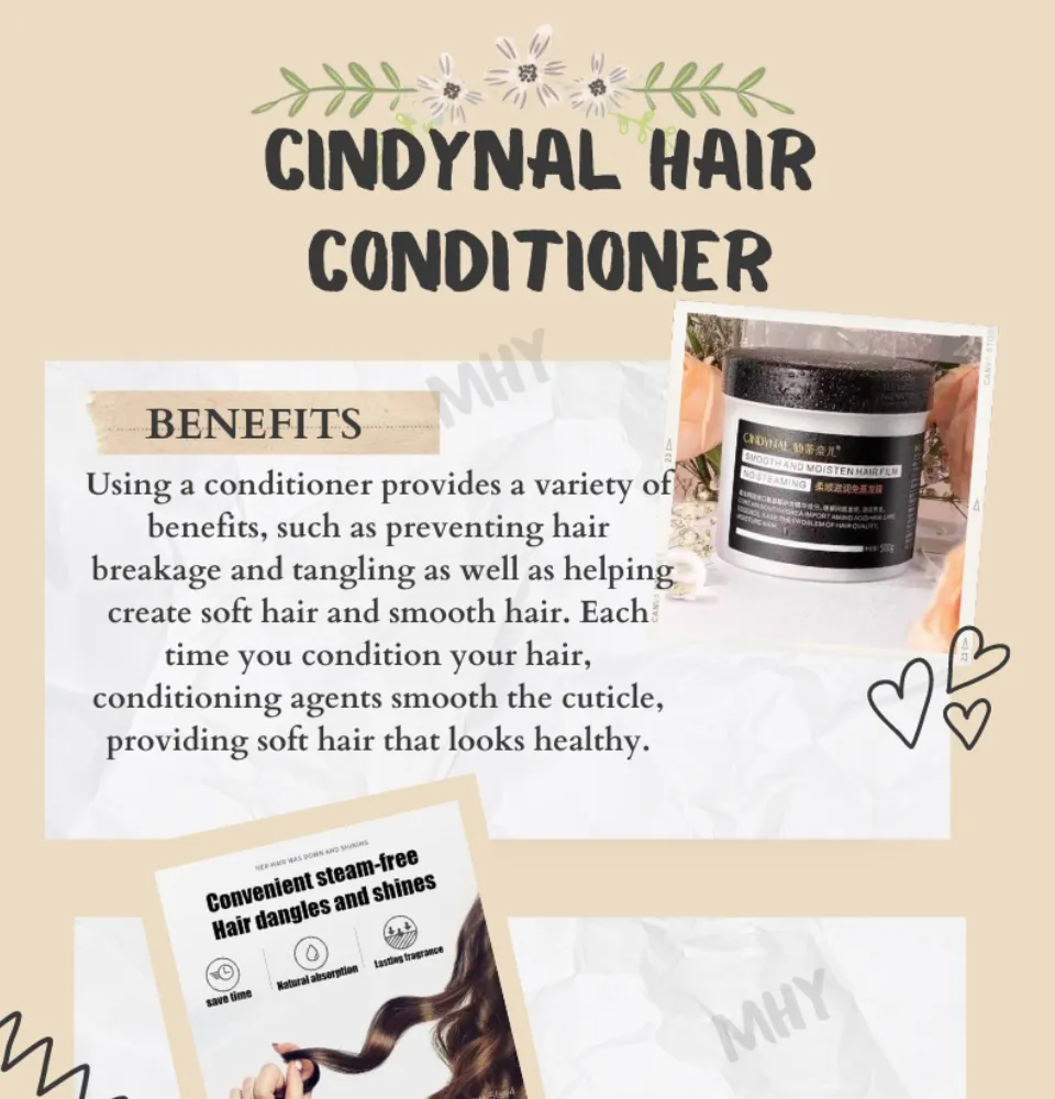 AUTHENTIC] CINDYNAL Hair conditioner Moisturizing Smooth Non Steaming Hair  Mask Nourish Scalp Treatment Smooth and Moisten Hair Film No Steaming BEST  SELLER BEYOND BEAUTIFUL | Lazada PH