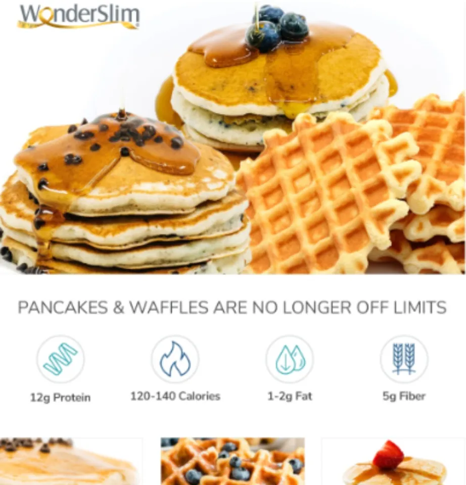 Wonderslim Protein Pancake & Waffle Mix, Original, Low Sugar & Low Calorie  (7ct)