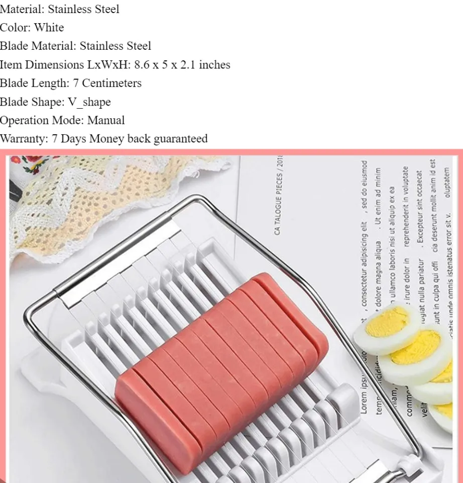 Anti-spam slicer, meat slicer, multifunctional stainless steel wire slicer,  egg fruit soft cheese slicer, 9 slices