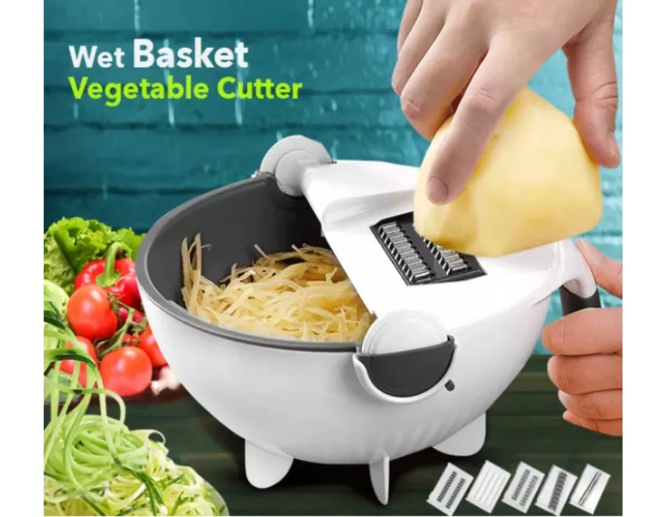 Graters - Magic Rotate Vegetable Cutter Drain Basket Multi