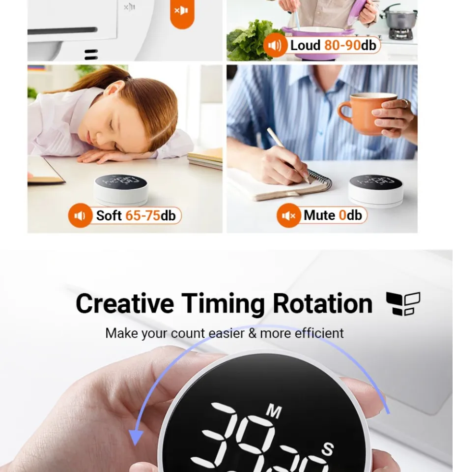 Miiiw Digital Kitchen Timer Magnetic Countdown Timer with 3 Volume