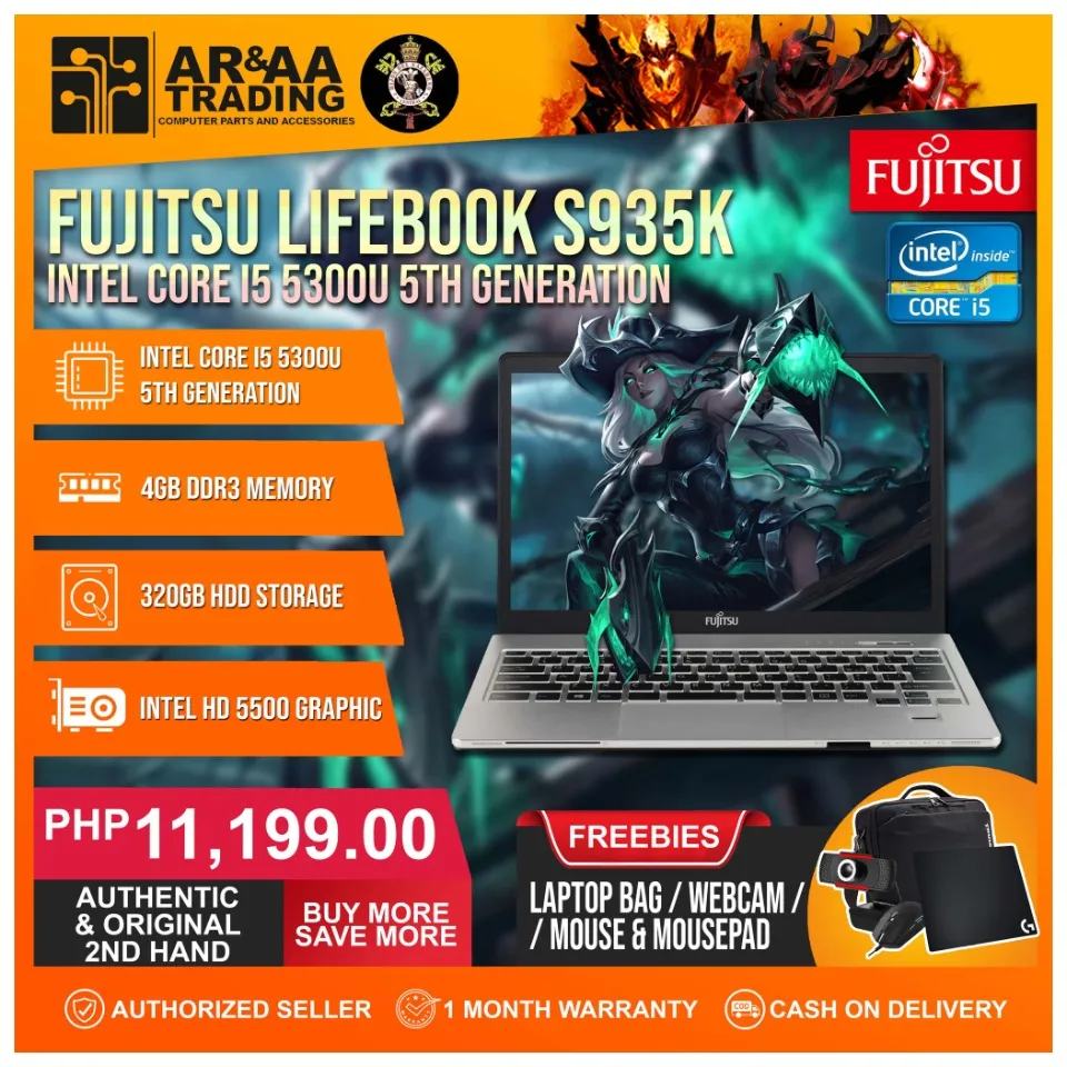 💻 Laptop FUJITSU LIFEBOOK S935/K Intel Core i5 5300U 5th Gen 4GB