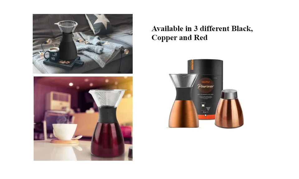 Asobu+Red+Insulated+Pour+Over+Coffee+Maker+32+Oz.+Double-wall+