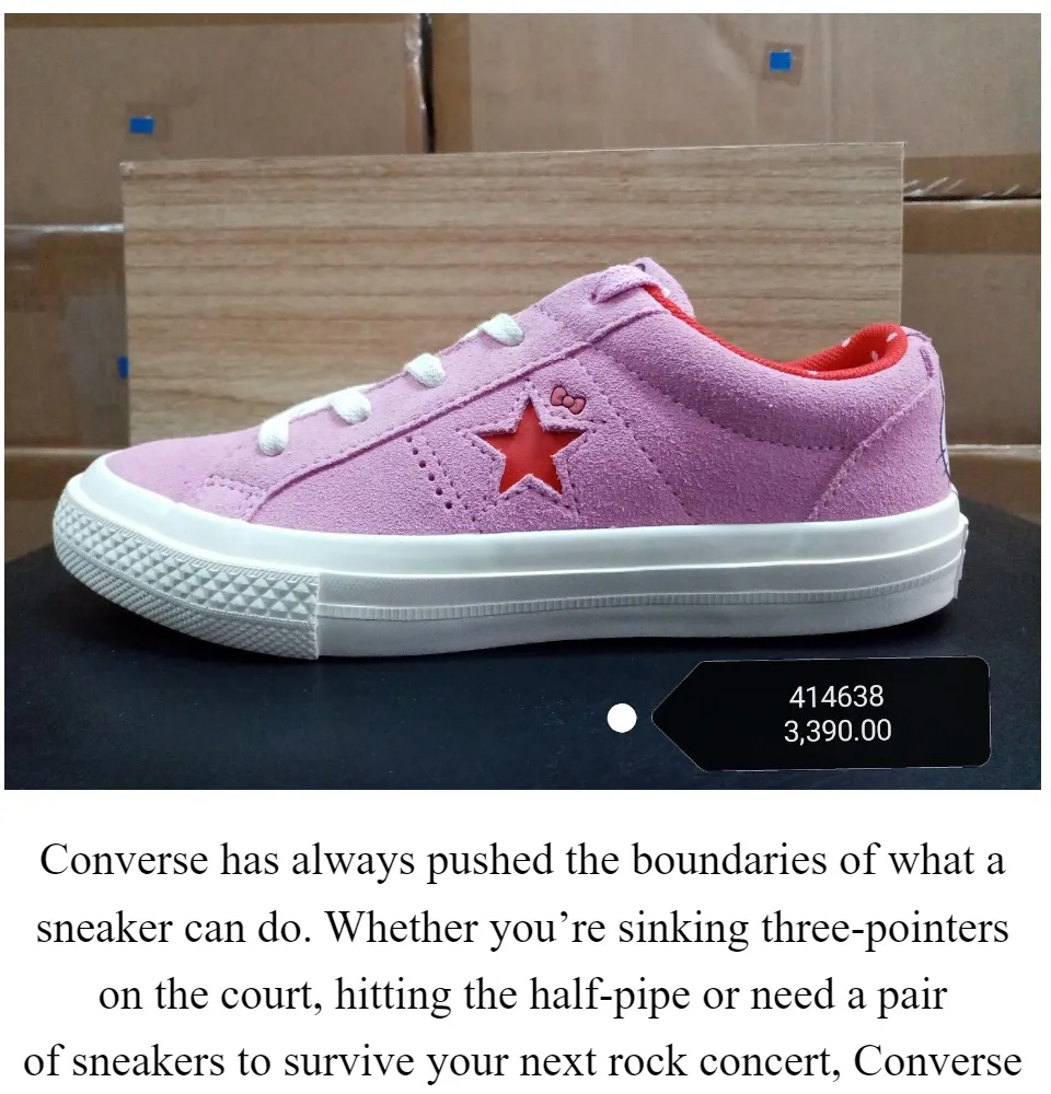 half pink half black converse