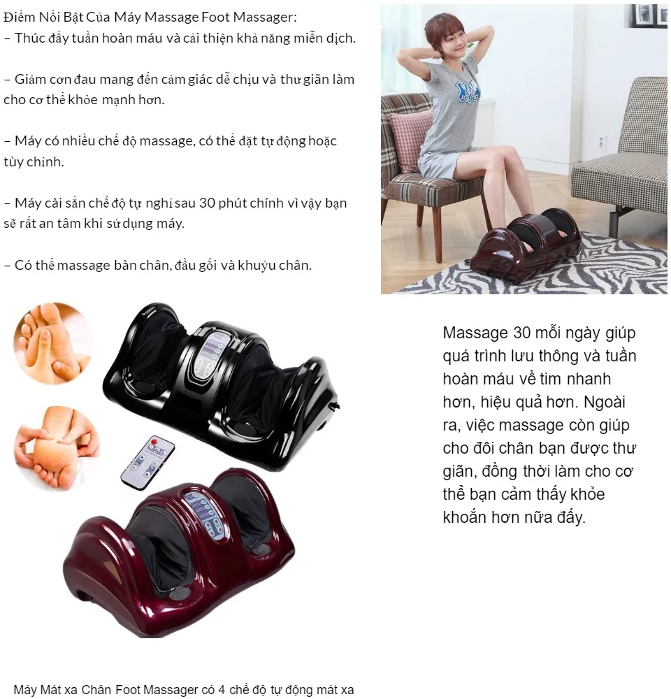 Máy massage chân cao cấp foot massage xoa bóp lòng bàn chân, bắp chân , bắp  tay- Máy mát xa công nghệ tiến tiến của Nhật Bản | Lazada.vn