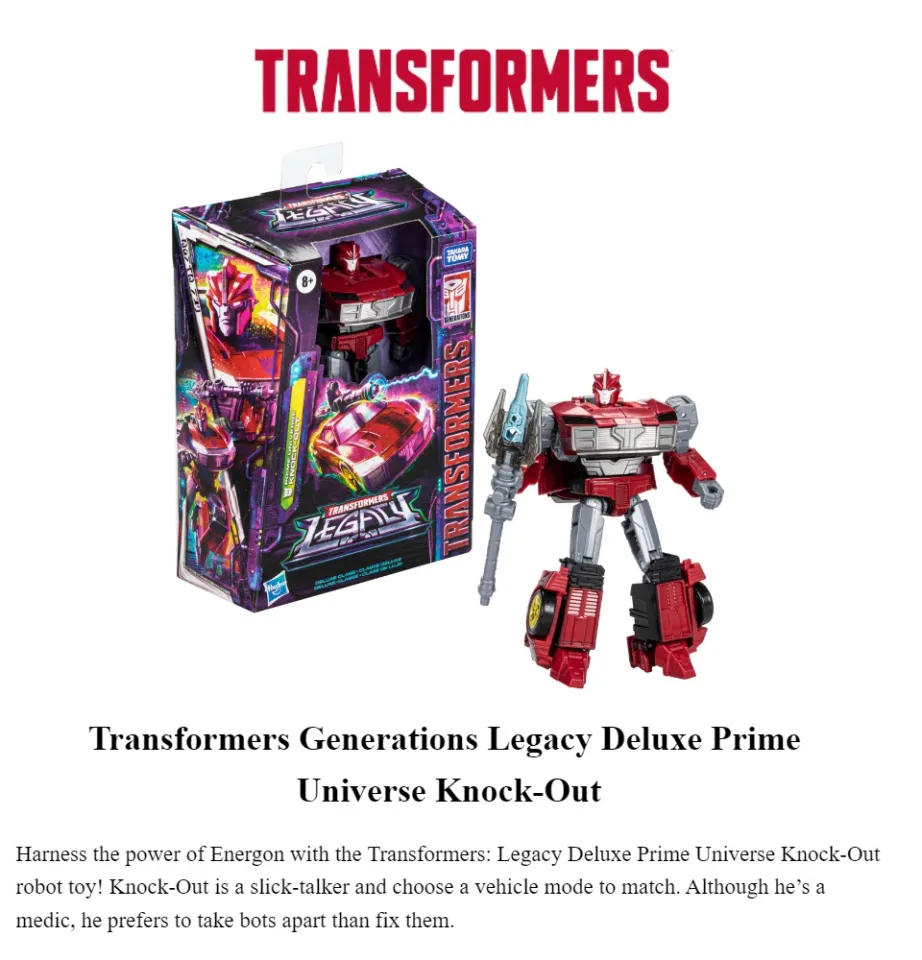 Hasbro Transformers Generations Legacy Deluxe Prime Universe Knock